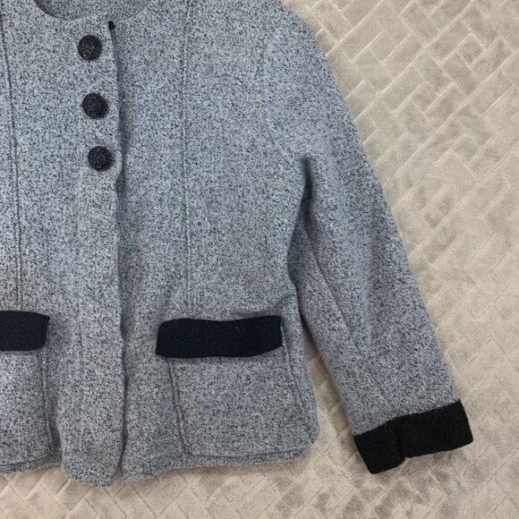 Jennifer Roberts Womens 12 Jacket Gray Wool Blend 3/4 Sleeve Contemporary Modest - Picture 4 of 16
